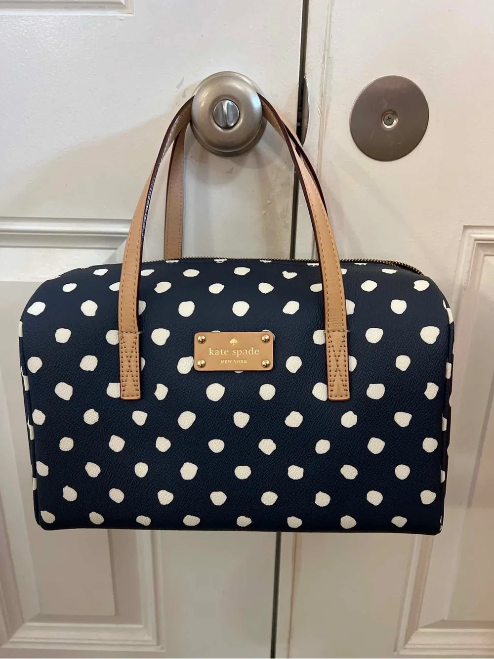 kate spade Black and White polka dots Tote hand bag